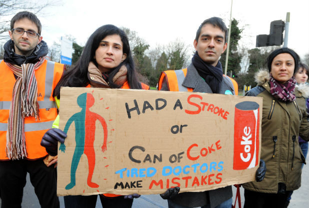 Junior doctors on picket line at Glenfield Hospital