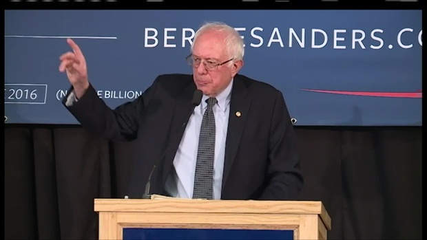 Bernie Sanders campaigns in NH