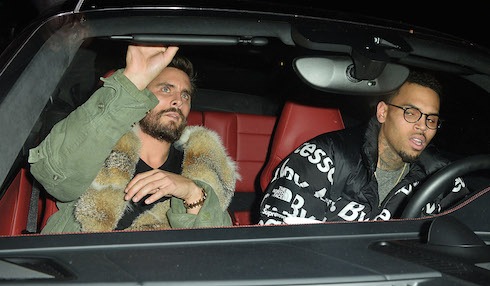 Scott Disick and Chris Brown Leave The Nice Guy in West Hollywood