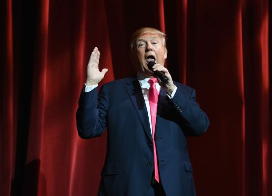 Republican presidential candidate Donald Trump speaks during the