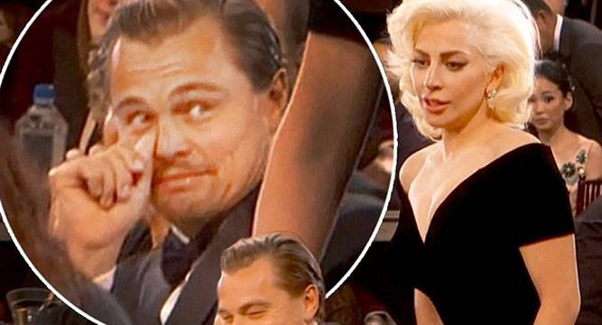 DiCaprio Lady Gaga laugh off their viral Golden Globes moment