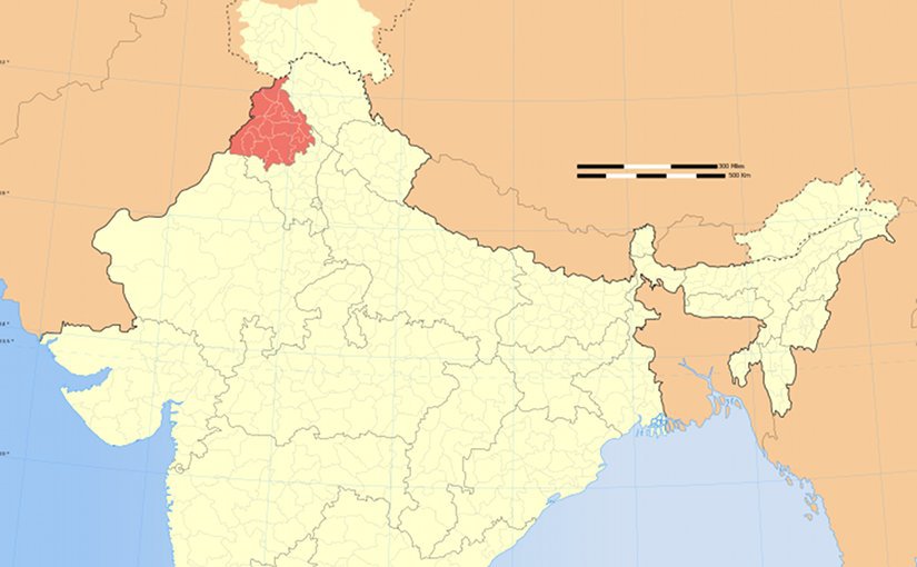 Location of Punjab in India. Source Wikipedia Commons