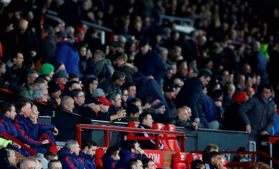 Manchester United fans leave early during last weekend's victory over Sheffield United