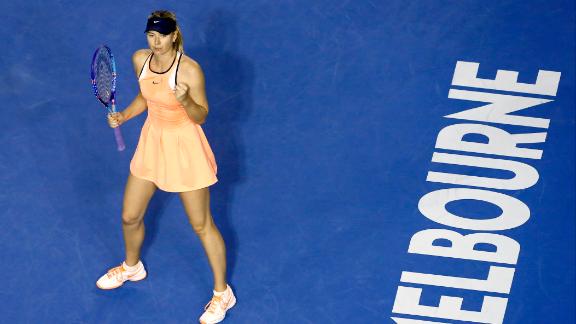 Maria Sharapova defeats Lauren Davis 6-1 6-7 6-0 to advance to the fourth round at the Australian Open