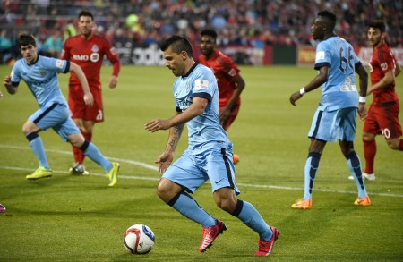 Match winner Sergio Aguero