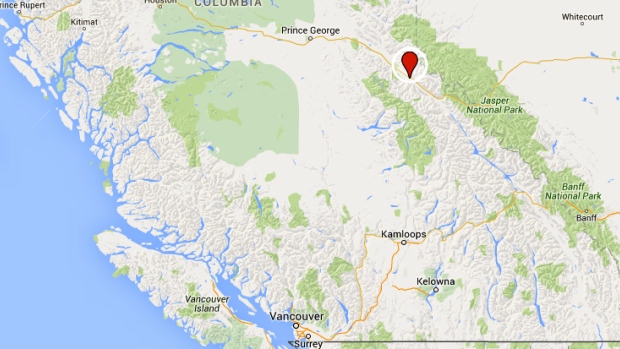 McBride B.C. is about 200 kilometres southeast of Prince George in northern B.C