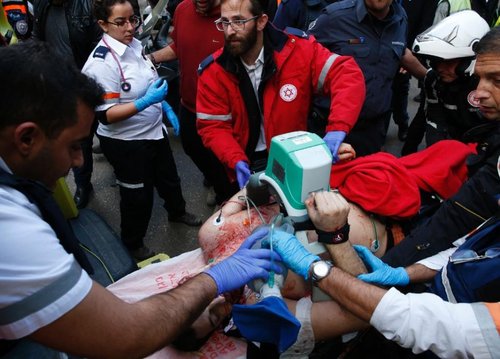 Medics said they took nine people to hospitals in Tel Aviv with police saying two of them had died