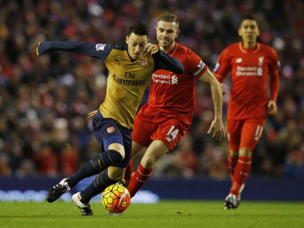 Mesut Özil was a key performer for Arsenal at Anfield Reuters