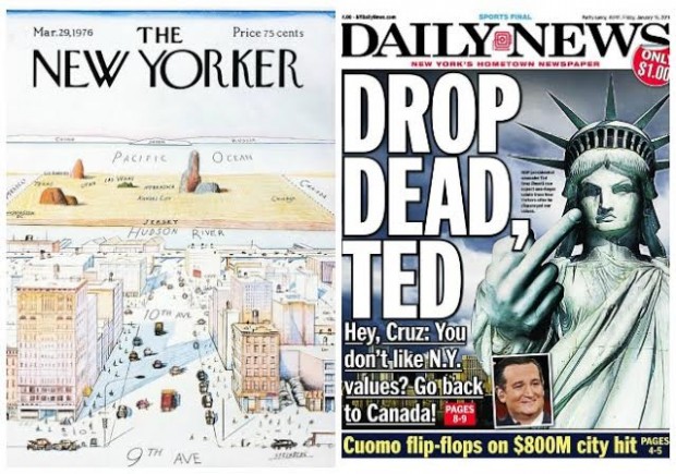 New Yorker NY Daily News side by side Cruz