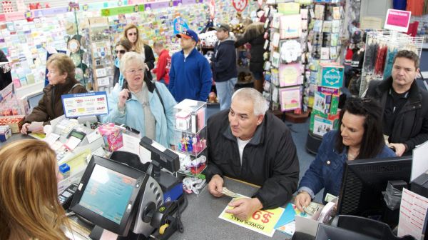 People line up to buy Powerball tickets