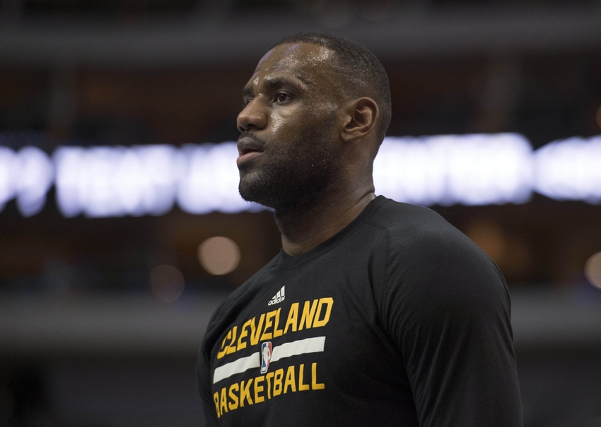 Jan 12 2016 Dallas TX USA Cleveland Cavaliers forward Le Bron James warms up before the game against the Dallas Mavericks at the American Airlines Center. Mandatory Credit Jerome Miron-USA TODAY Sports