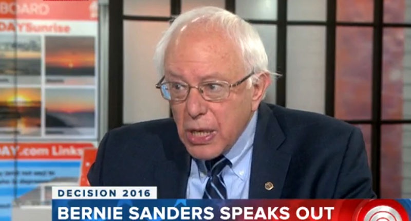 Democratic presidential contender Bernie Sanders speaking on NBC's 'Today&#039