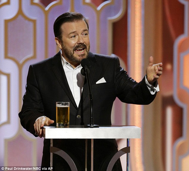 Raising awareness his way Ricky Gervais called out the Academy Awards for their continued lack of diversity following Thursday's Oscar nomination announcement