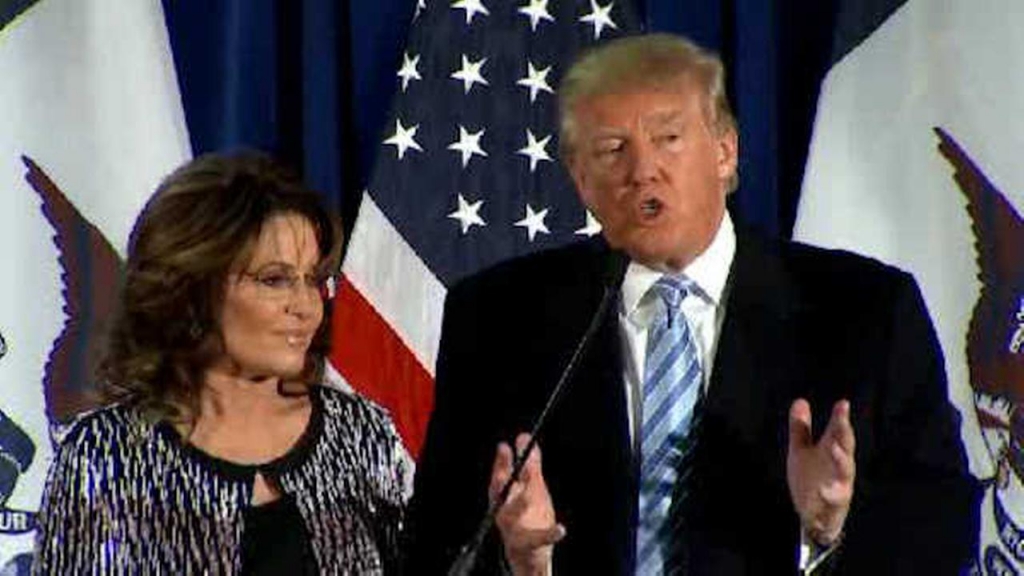 Donald Trump picks up endorsement of Sarah Palin in GOP presidential race