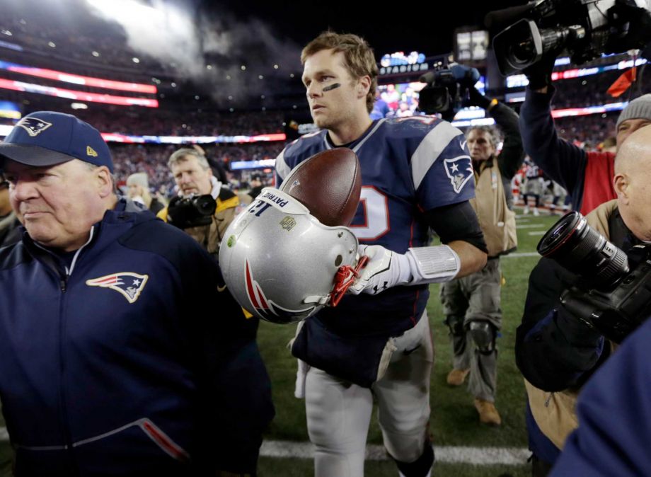 New England Patriots quarterback Tom Brady leaves the field after an NFL divisional playoff football game against the Kansas City Chiefs Saturday Jan. 16 2016 in Foxborough Mass. The Patriots won 27-20