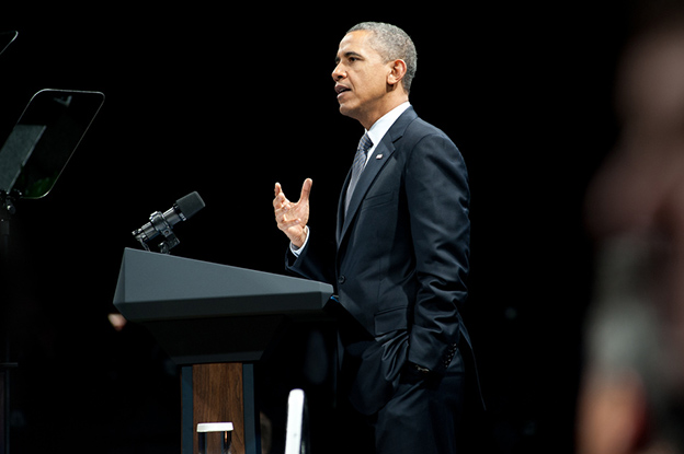 Obama for America Obama faced critics of his executive action on gun regulation last night at a town hall meeting