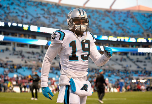 Ted Ginn Jr. #19 of the Carolina Panthers looks on prior to the NFC Championship Game against the Arizona Cardinals at Bank of America Stadium