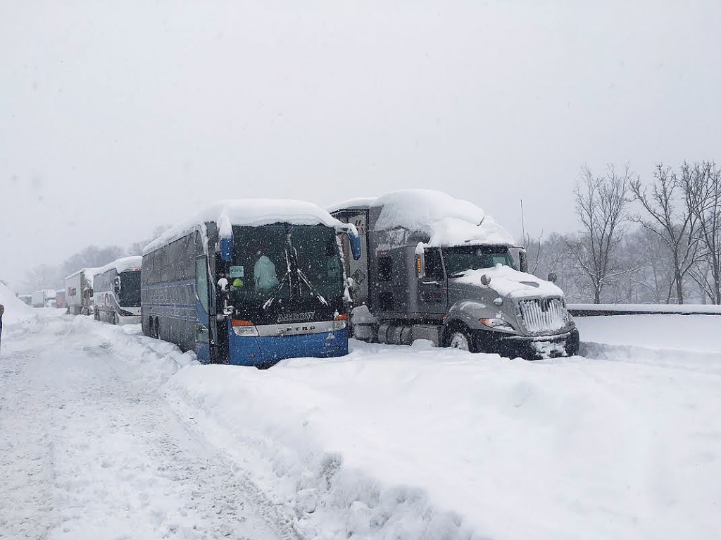 McNeilBuses at standstill on PA Turnpike Saturday morning Jan.23