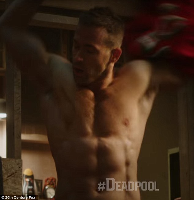 Phwoar! Ryan Reynolds tore off his shirt in a'romantic new Deadpool trailer aired during Bachelor on Monday