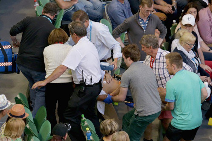 Australian Open Ana Ivanovic's Coach Nigel Sears Collapses During Ivanovic's Match