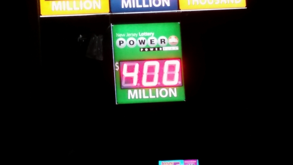 Powerball jackpot is displayed at a Jackson convenience store