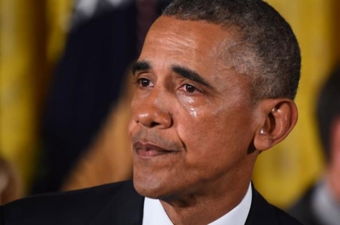 President Barack Obama teared up during his speech to announce tighter gun laws yesterday