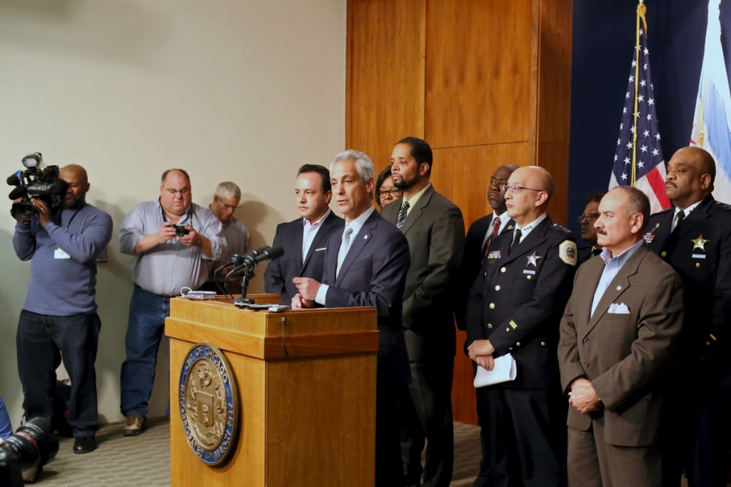 REUTERS  Alex Wroblewski Chicago Mayor Rahm Emanuel holds a news conference in Chicago Illinois