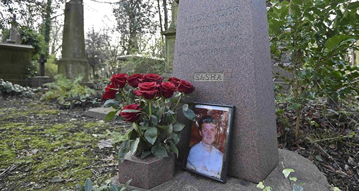 The grave of murdered ex-KGB agent Alexander Litvinenko is seen at Highgate Cemetery in London Britain