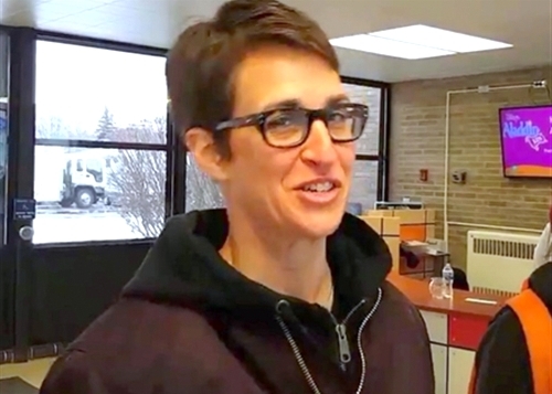 Rachel Maddow at a Flint public school Wednesday'People’s hearts leapt at this story