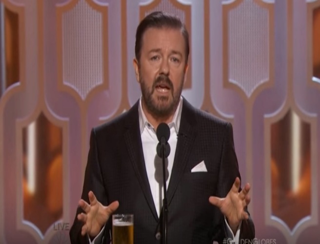 Ricky Gervais Doesn't Hold Back At Golden Globes- Watch His Opening