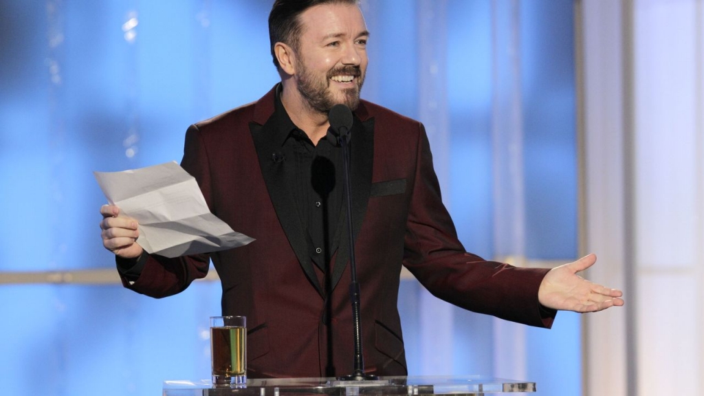 Ricky Gervais hosting the 69th Golden Globes in 2011