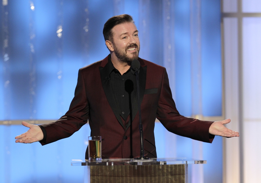 Ricky Gervais onstage during the 69th Annual Golden Globe Awards