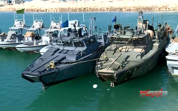 Riverine boats that apparently had mechanical trouble and drifted into Iranian waters