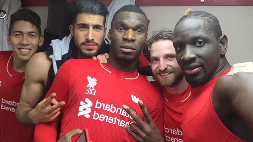 Roberto Firmino Emre Can Christian Benteke Joe Allen and Mamadou Sakho