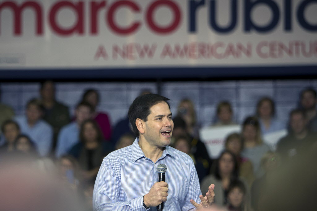 Republican presidential candidate Marco Rubio speaks to supporters during a campaign stop at the Hilton Head Island High School gym in Hilton Head Island S.C. Saturday Jan. 2 2016