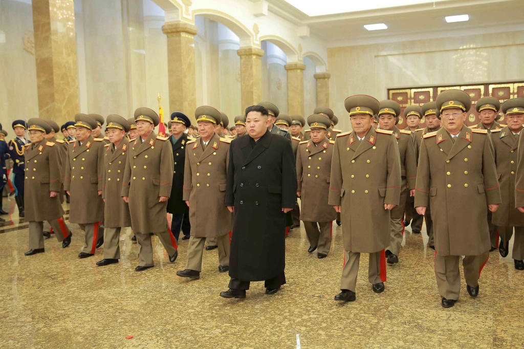 North Korean leader Kim Jong Un visits the Kumsusan Palace of the Sun on a national memorial day in this