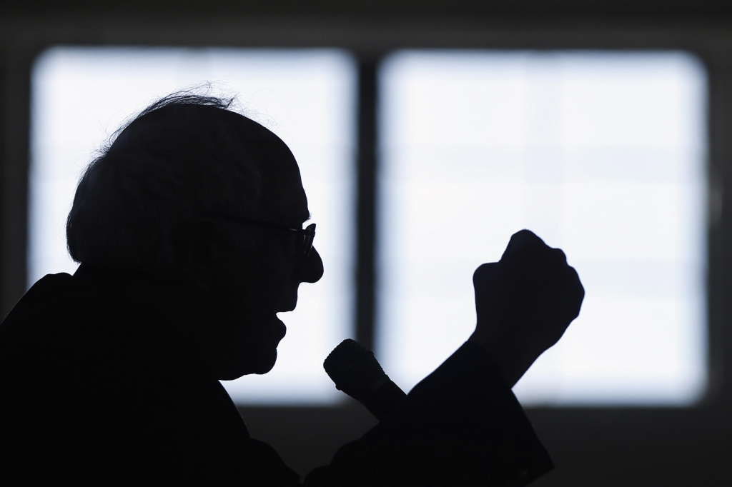 Sen. Bernie Sanders seen here at an event in New Hampshire on Thursday is in Iowa this weekend for a spree of campaign stops