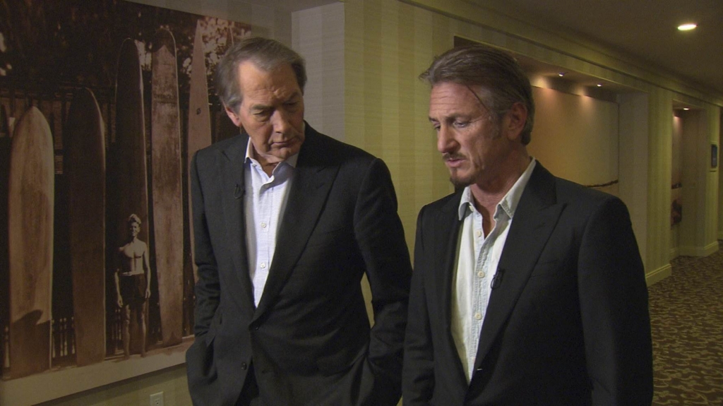 Image Sean Penn and'60 Minutes host Charlie Rose