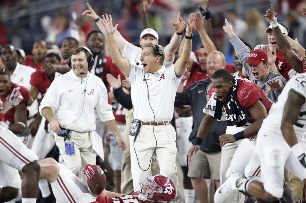 See...Nick Saban does do happy things sometimes		Matthew Emmons-USA TODAY Sports