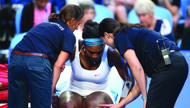 Tough times Serena Williams was in pain during her Hopman Cup match in Perth