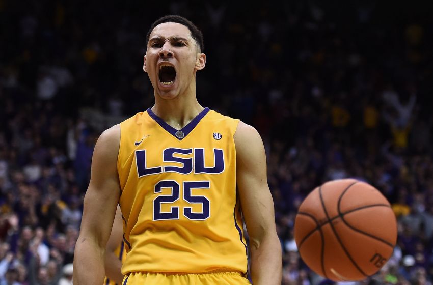 Ben Simmons rises up to throw down half-court alley-oop