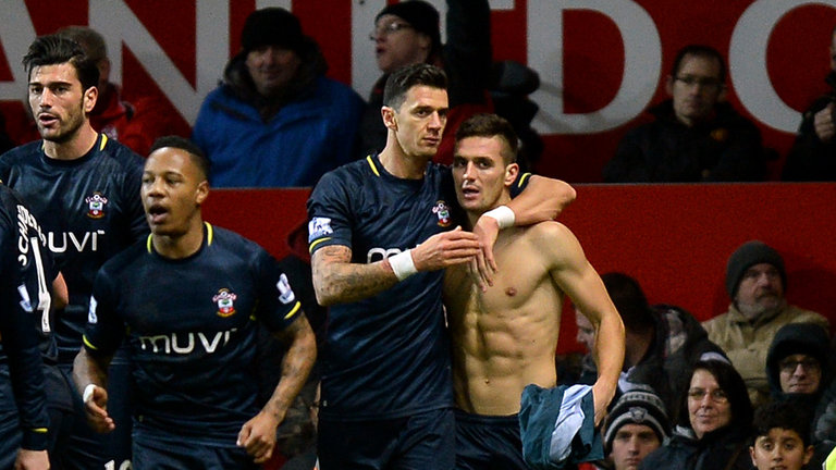 Southampton's Dusan Tadic scored the only goal of the game at Old Trafford last season