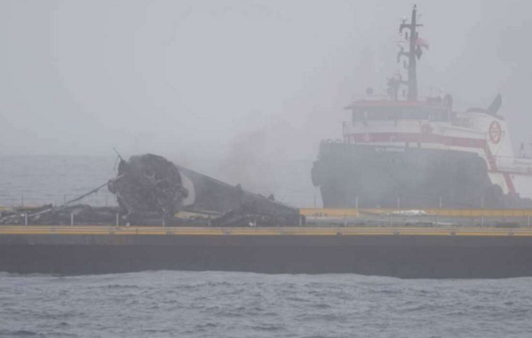 Falcon 9 On SpaceX Drone Landing Pad