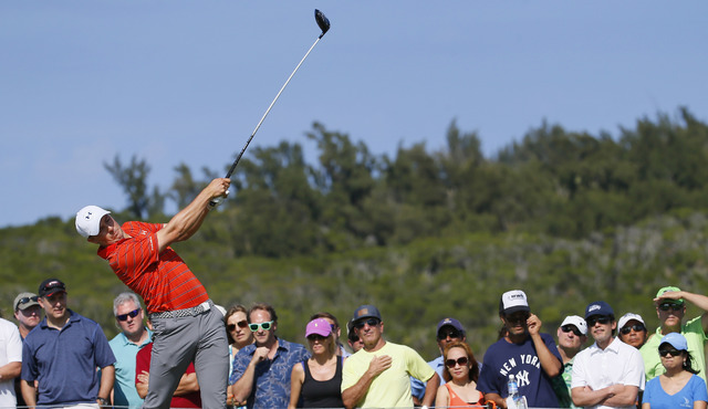 ASSOCIATED PRESS           Jordan Spieth hits from the 14th tee during the third round of the Tournament of Champions golf tournament today at Kapalua Plantation Course