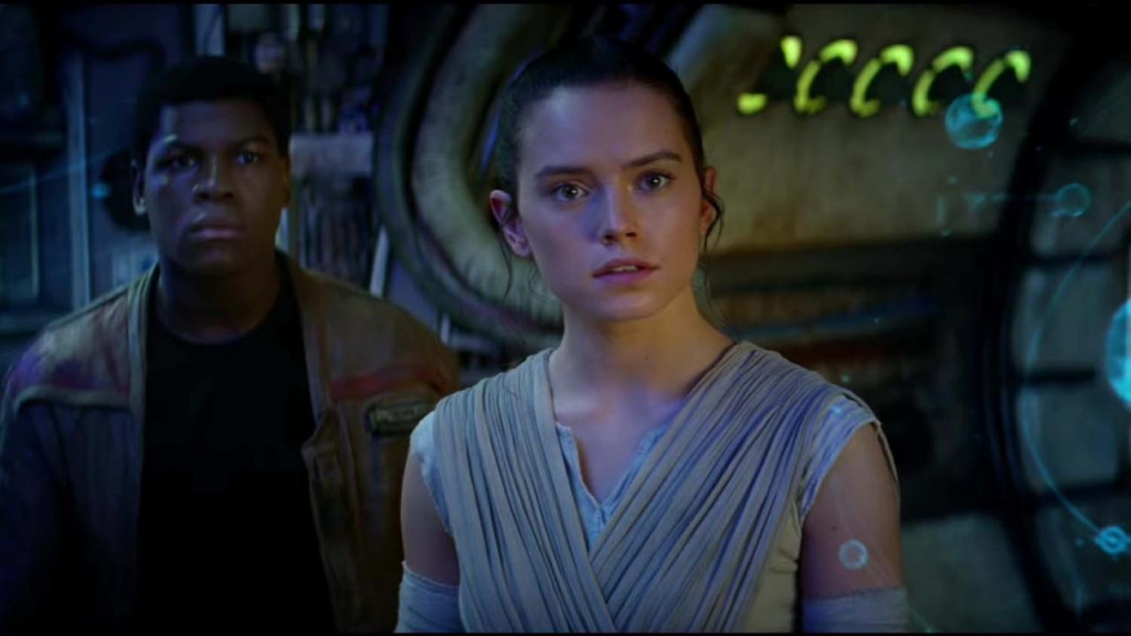 John Boyega and Daisy Ridley in'Star Wars The Force Awakens