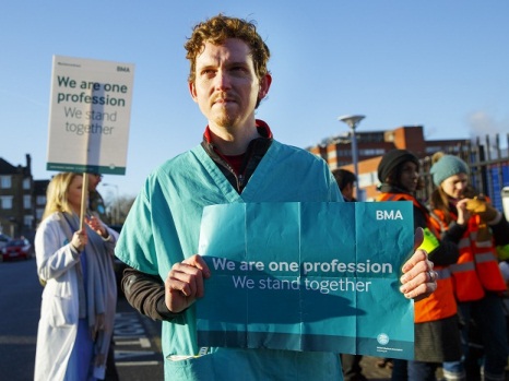 Striking Doctors at St Georges Hospital Tooting