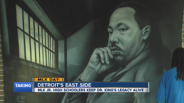 Students at Martin Luther King Jr High school in Detroit worked to keep his dream alive today.                      WXYZ