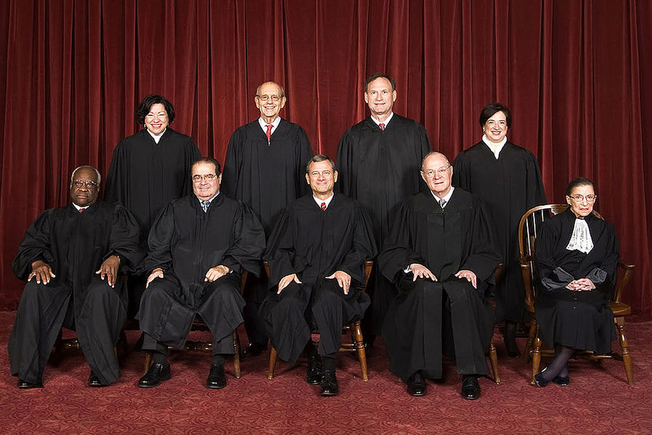 Nine members of the United States Supreme Court as of 2015