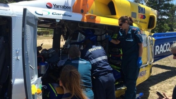 RACQ Capricorn Helicopter Rescue Service transported a doctor and a paramedic to treat a spearfisherman who had been attacked by a shark