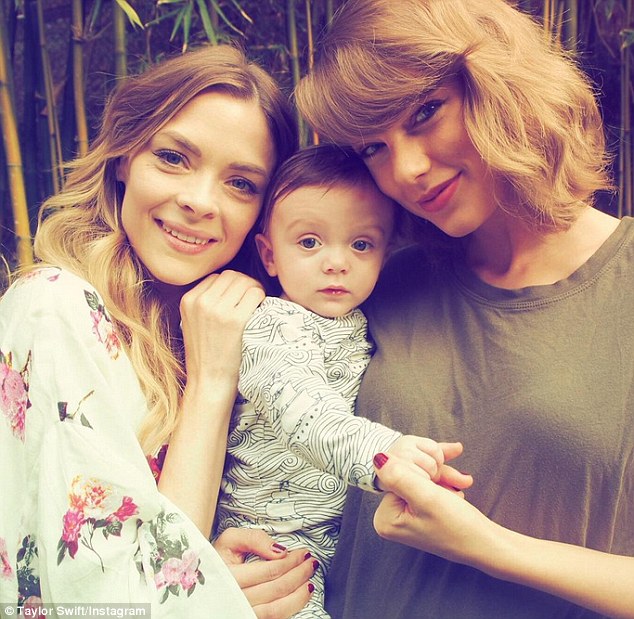 Six months old! Taylor Swift shared a sun-kissed family portrait of herself with Jaime King and her son Leo Thames in honour of his six month birthday on Saturday